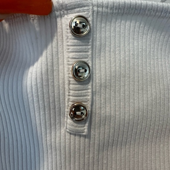 White Ribbed Bodysuit - Picture 2 of 3